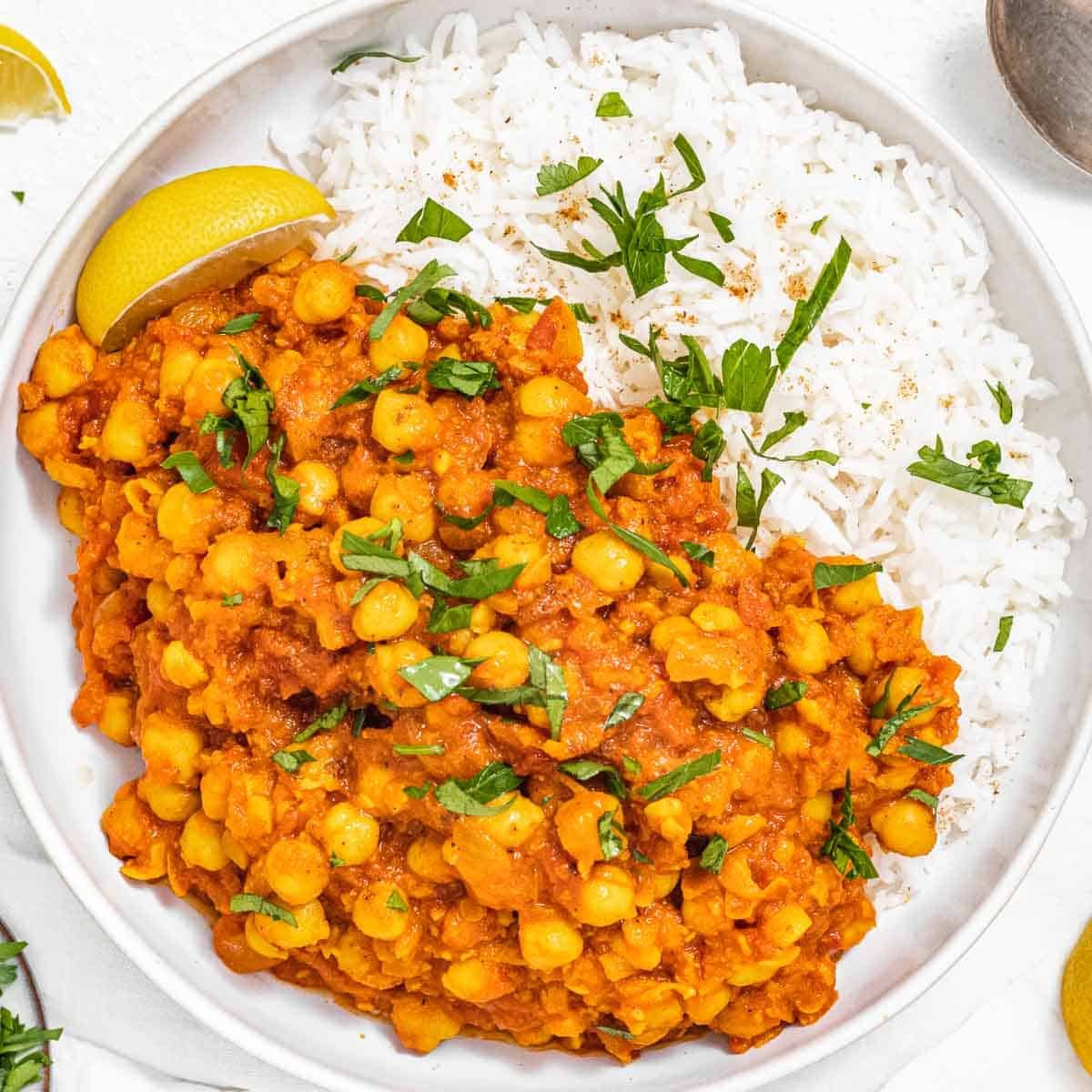 Chana Masala with Rice